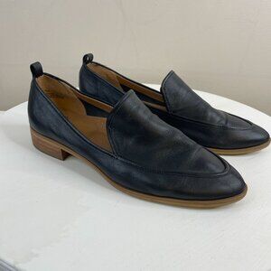 Susina Black Leather Loafers with Tan Sole